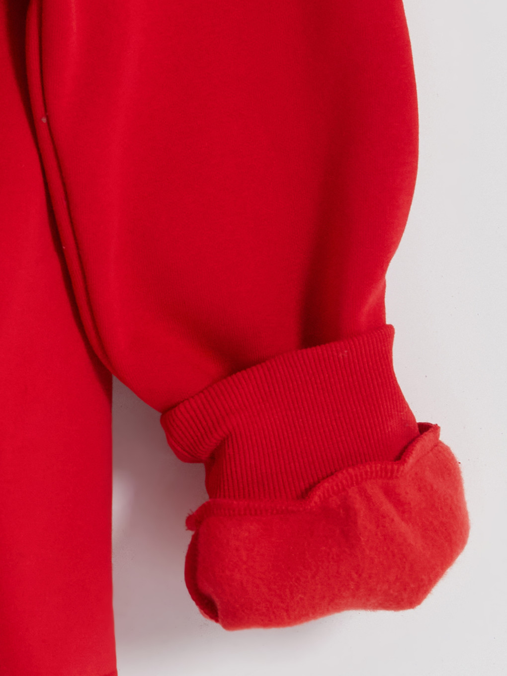 Kırmızı Polo Yaka Kız Çocuk Kalın Sweatshirt-3