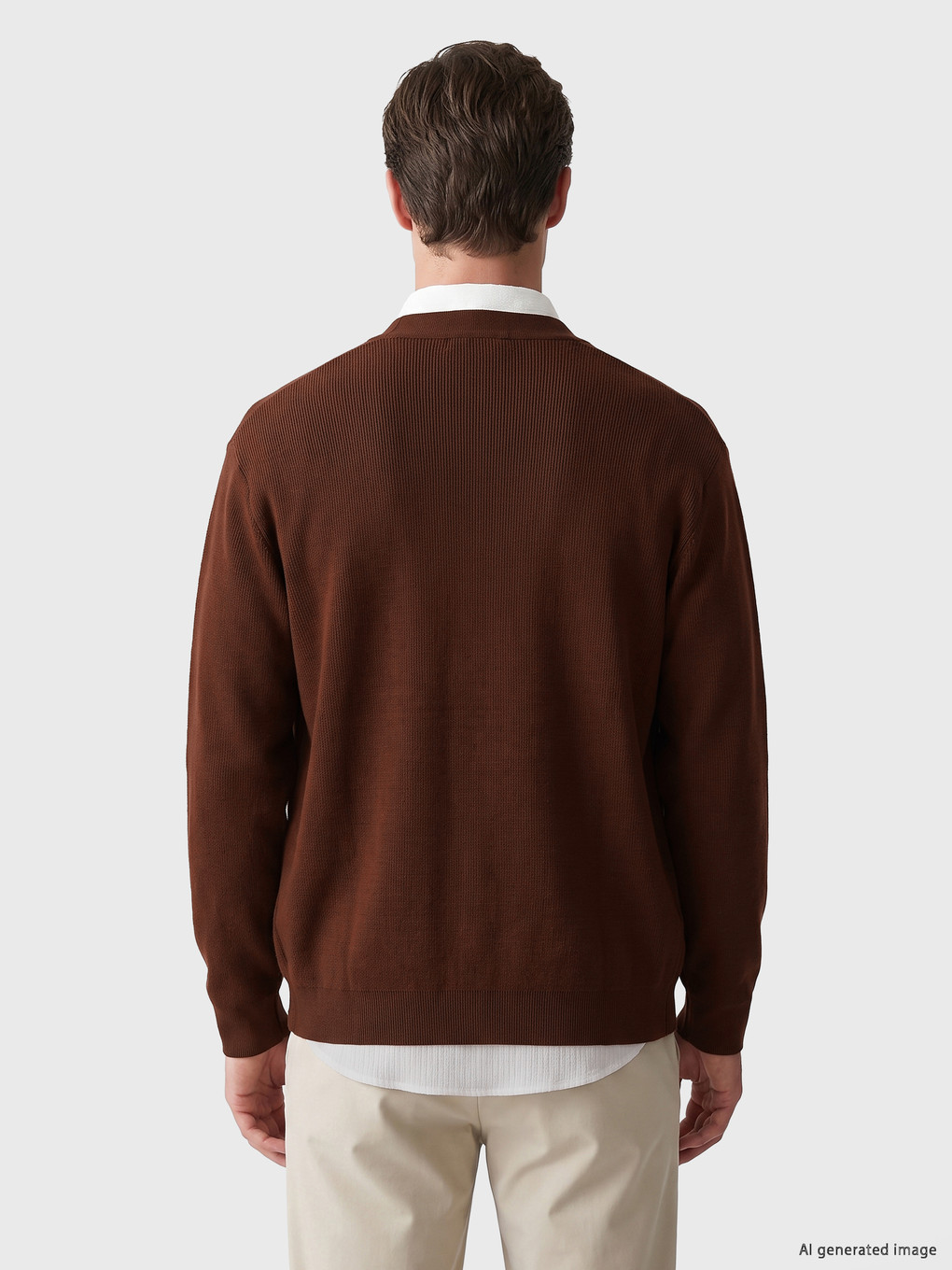 Kahverengi Regular Fit Erkek Triko Hırka-3