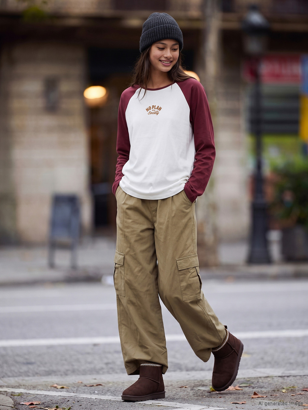 Pantallona Kargo Twill Për Vajza-1