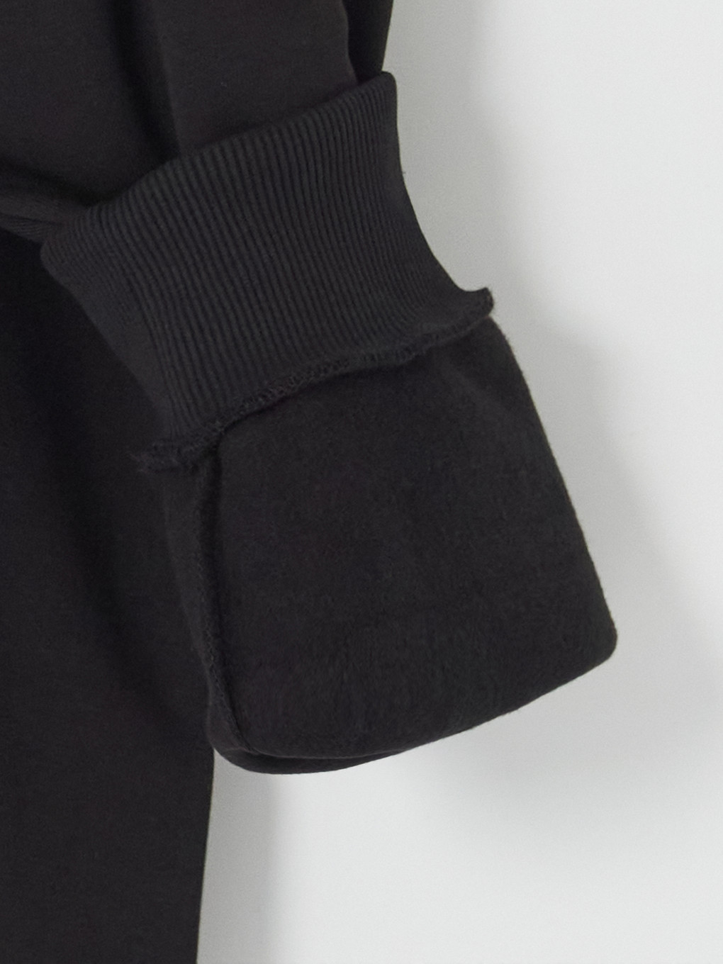 Siyah Bisiklet Yaka Erkek Kalın Sweatshirt-3