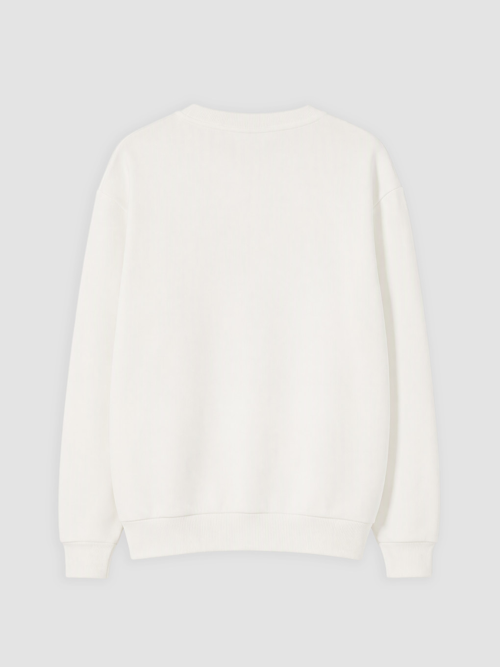 Ekru Bisiklet Yaka Erkek Sweatshirt-1