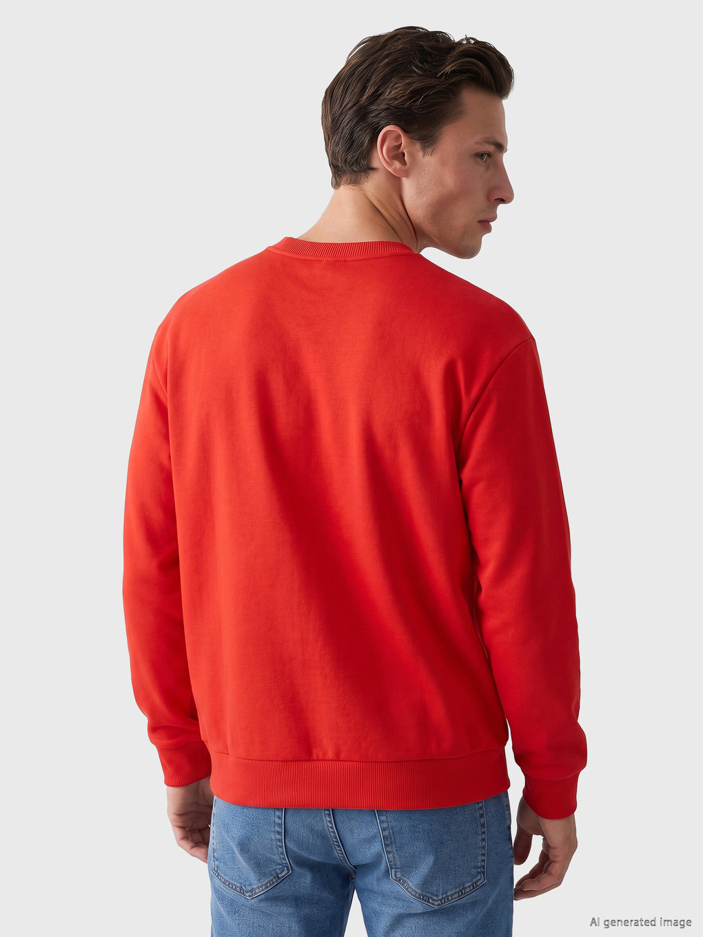 Crew Neck Men's Thick Sweatshirt-3