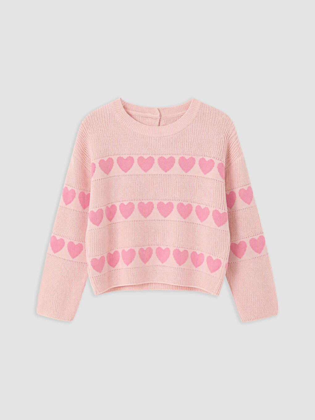 Heart Patterned Girls' Knitwear Set-1