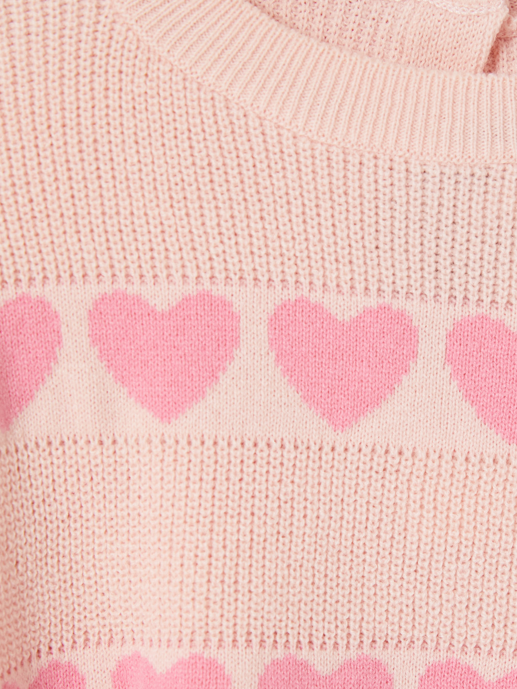 Heart Patterned Girls' Knitwear Set-2