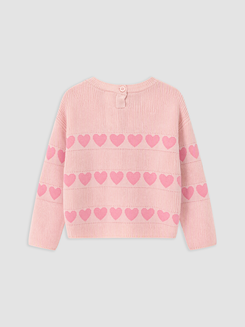 Heart Patterned Girls' Knitwear Set-3