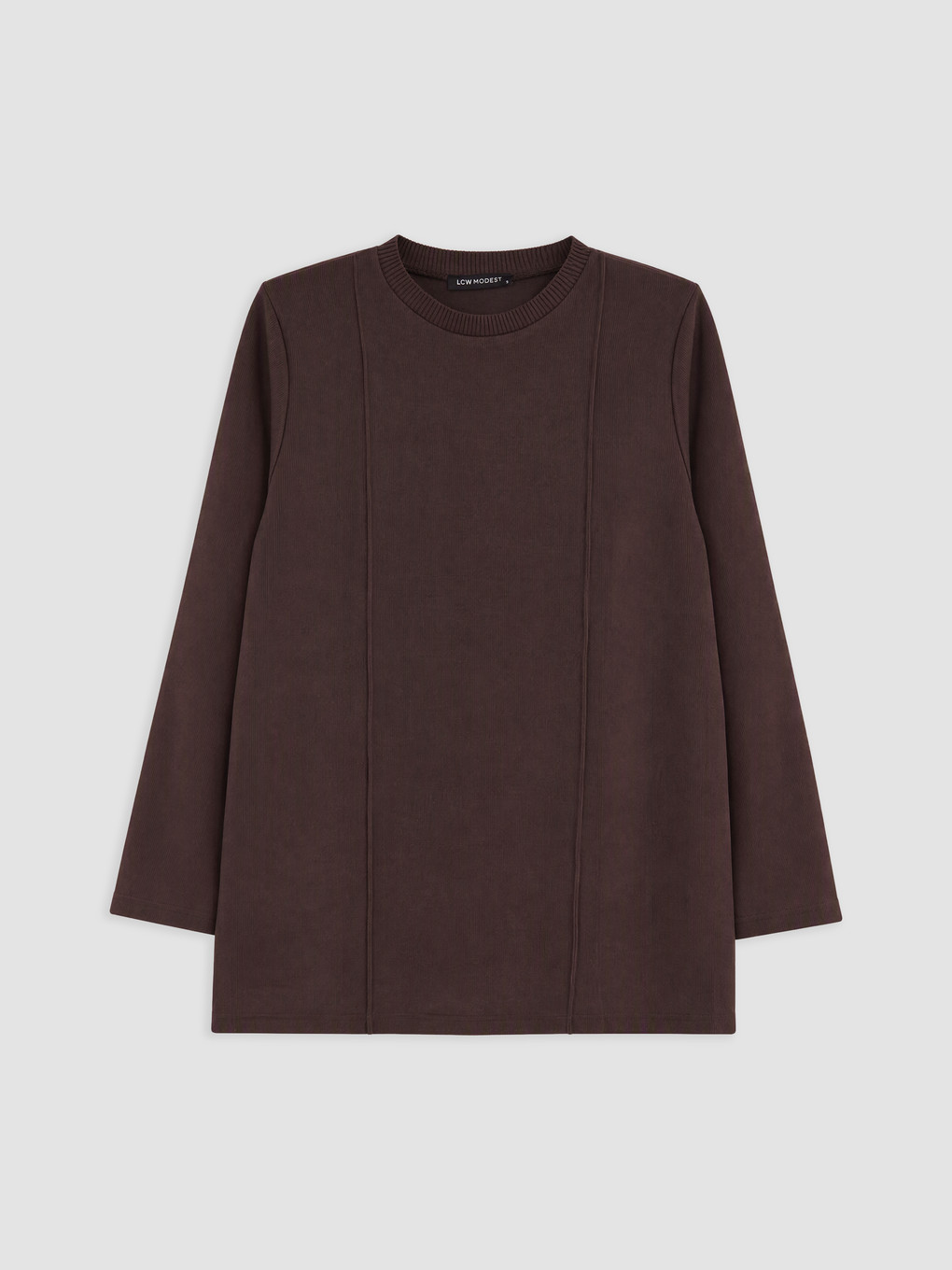 Kahverengi Bisiklet Yaka Kadın Sweatshirt Tunik