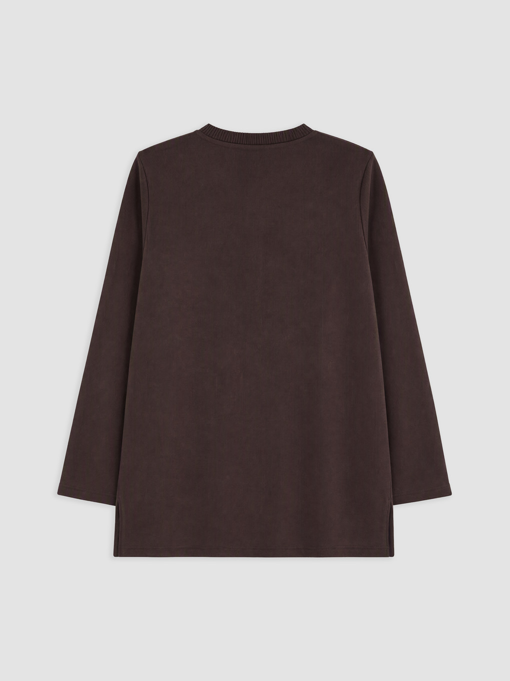 Kahverengi Bisiklet Yaka Kadın Sweatshirt Tunik-1
