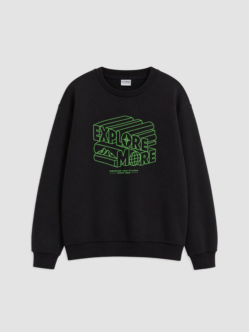 Siyah Baskılı Erkek Çocuk Sweatshirt