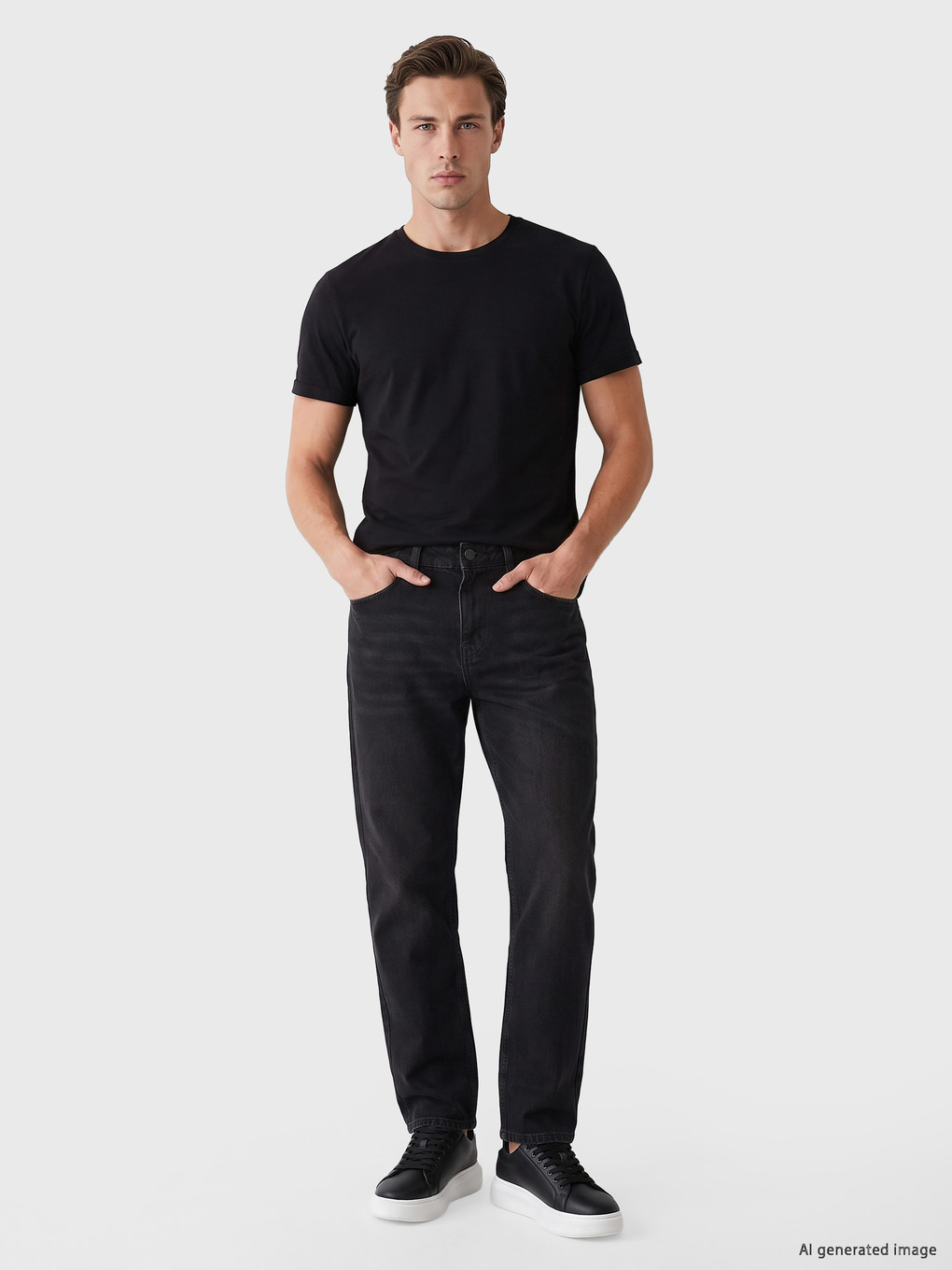 Crew Neck Cotton Men's T-shirt-1
