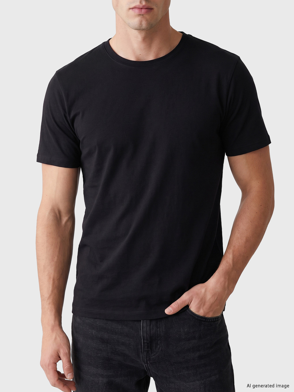 Crew Neck Cotton Men's T-shirt-2