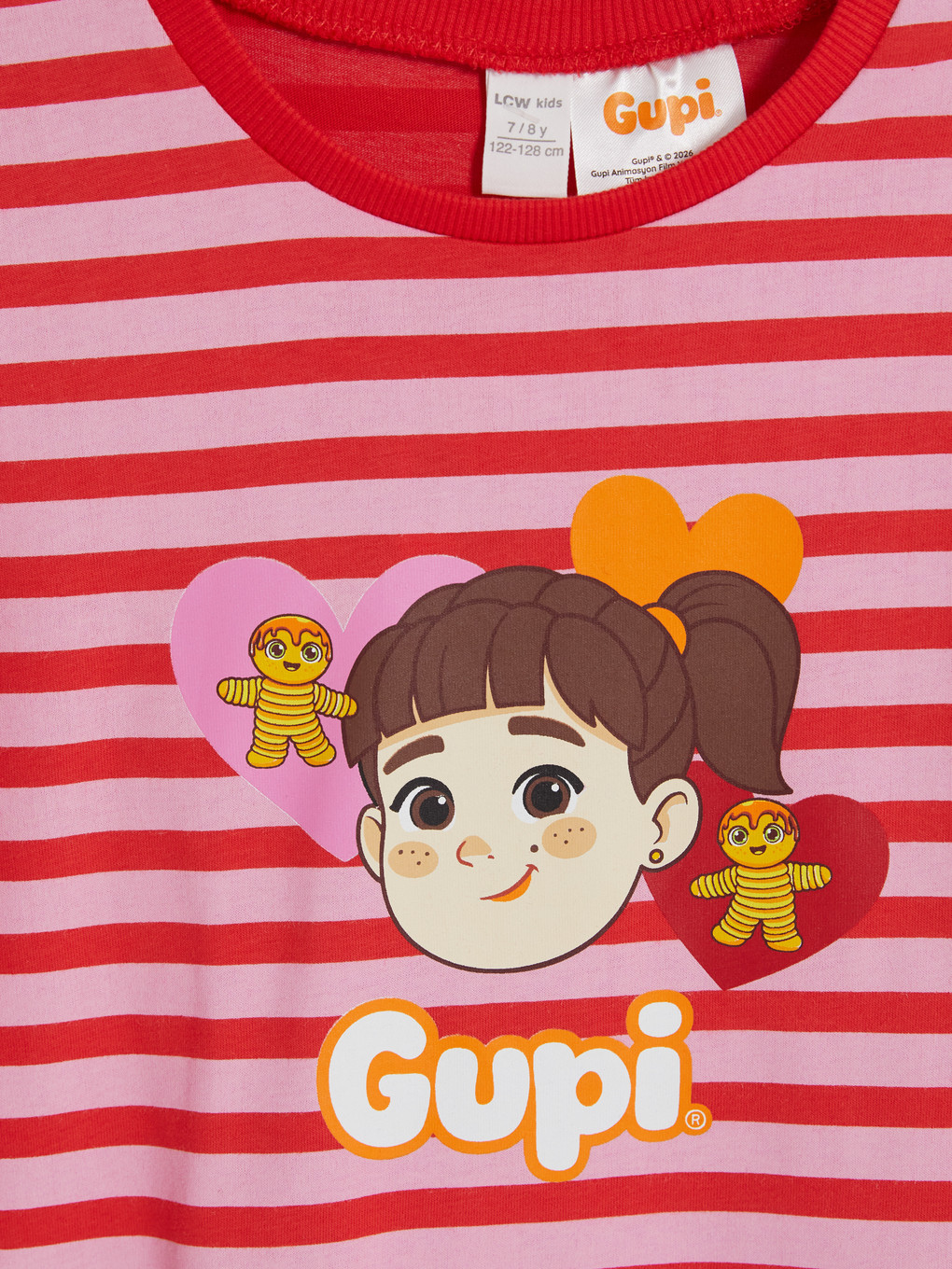 Kırmızı Gupi Lisanslı Kız Çocuk Tişört-2