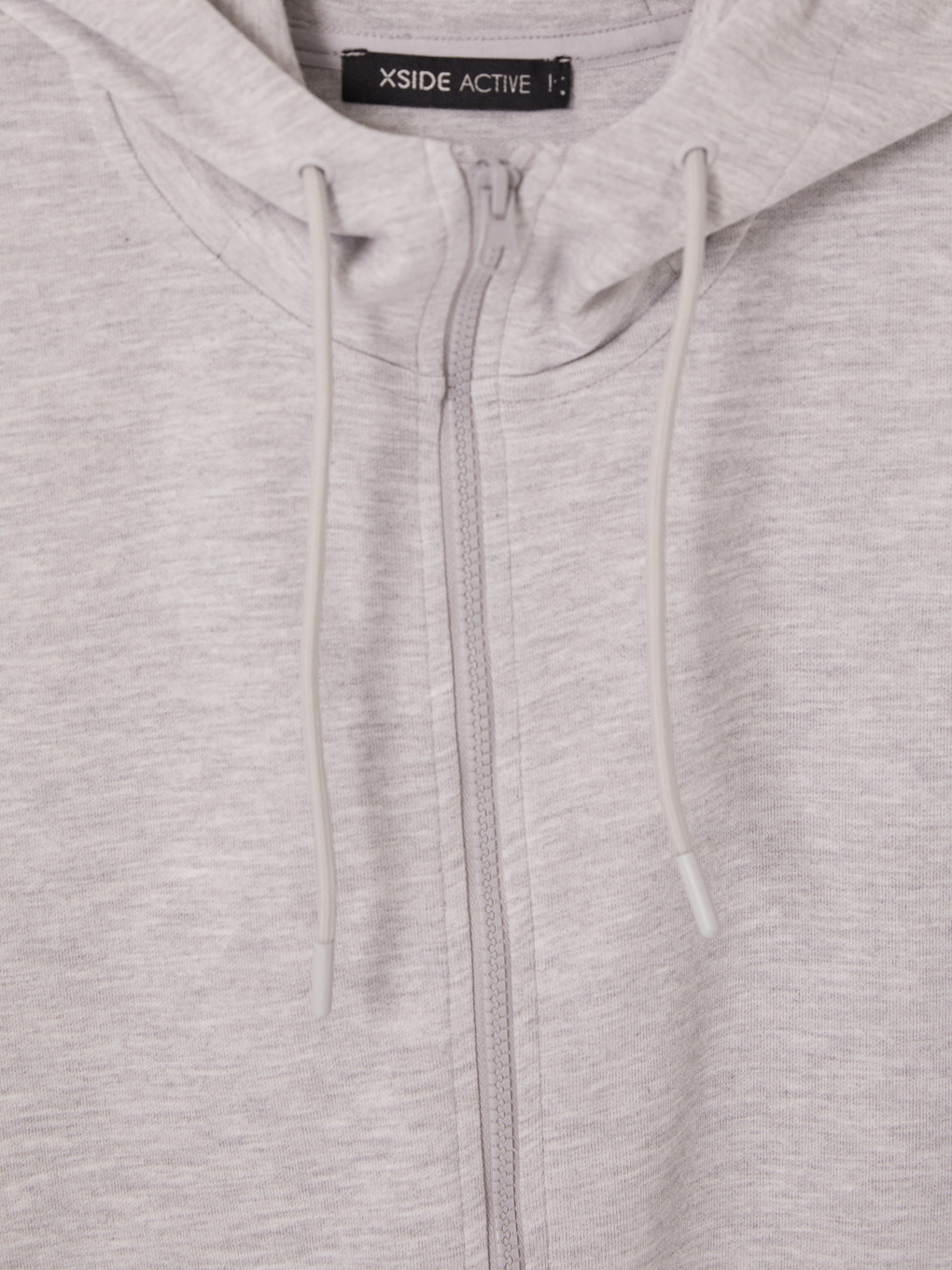 Gri Kapüşonlu Erkek Fermuarlı Sweatshirt-2