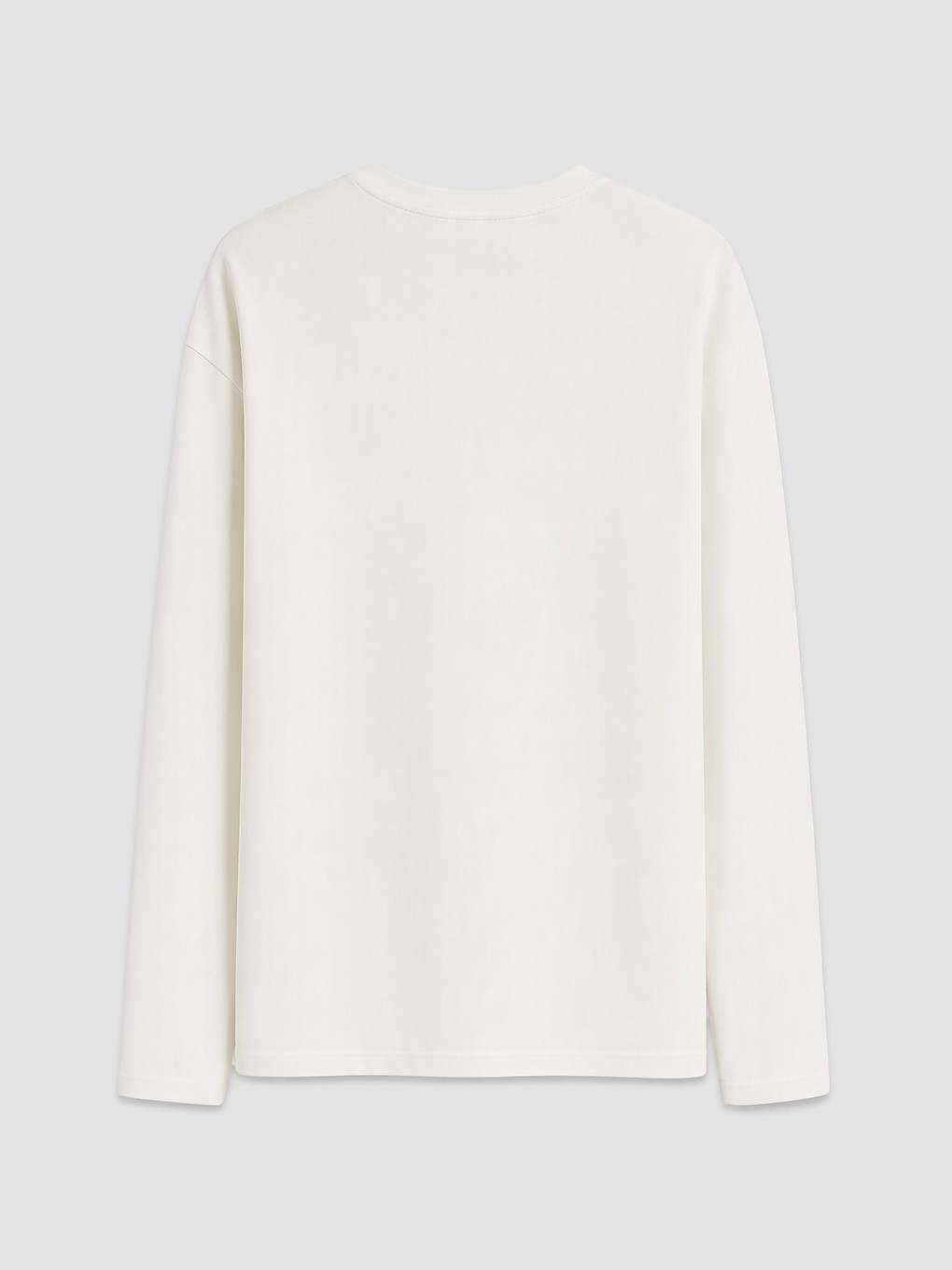 Ekru Bisiklet Yaka Nakışlı Erkek Sweatshirt-1