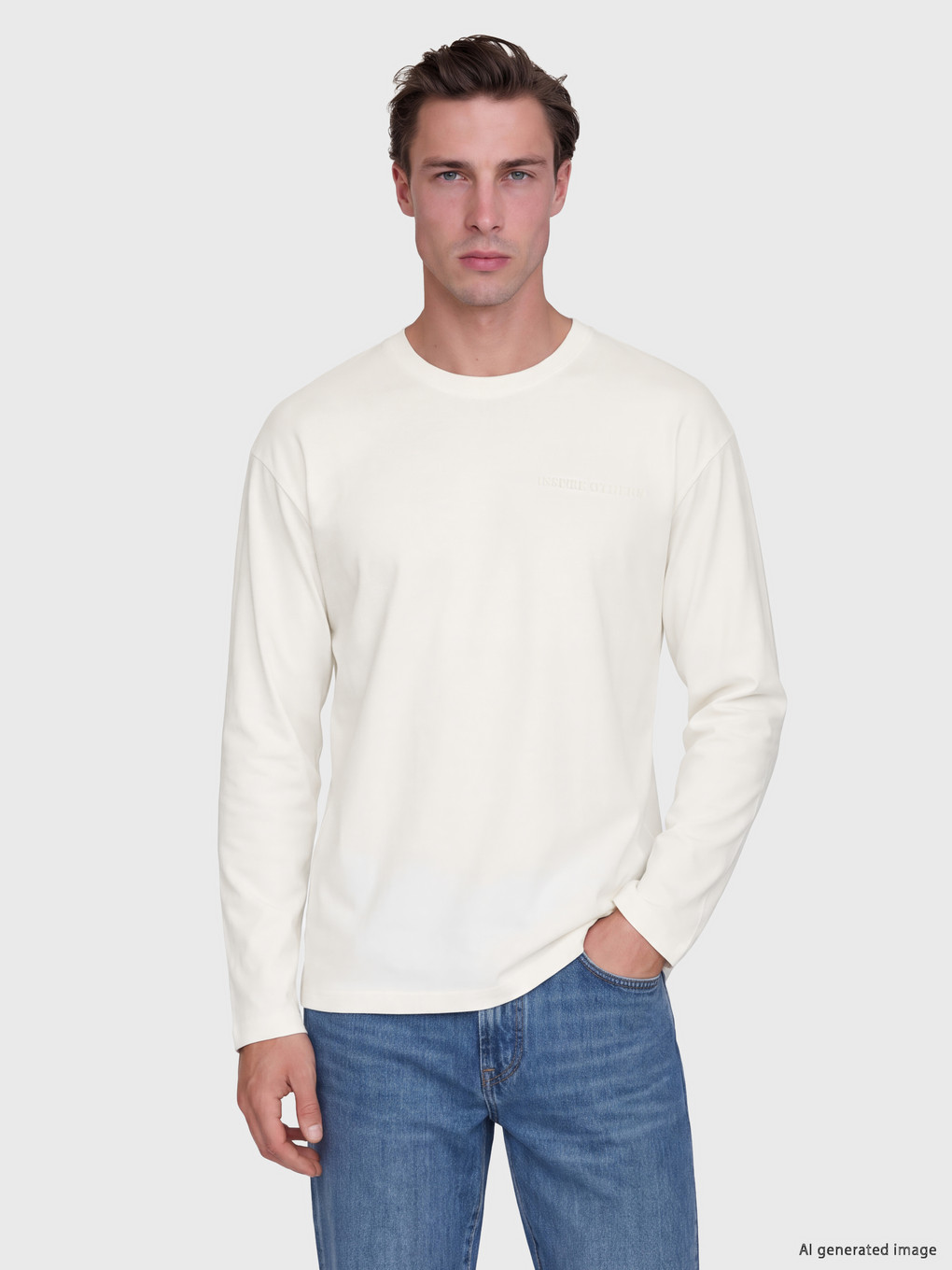 Crew Neck Embroidered Men's Sweatshirt