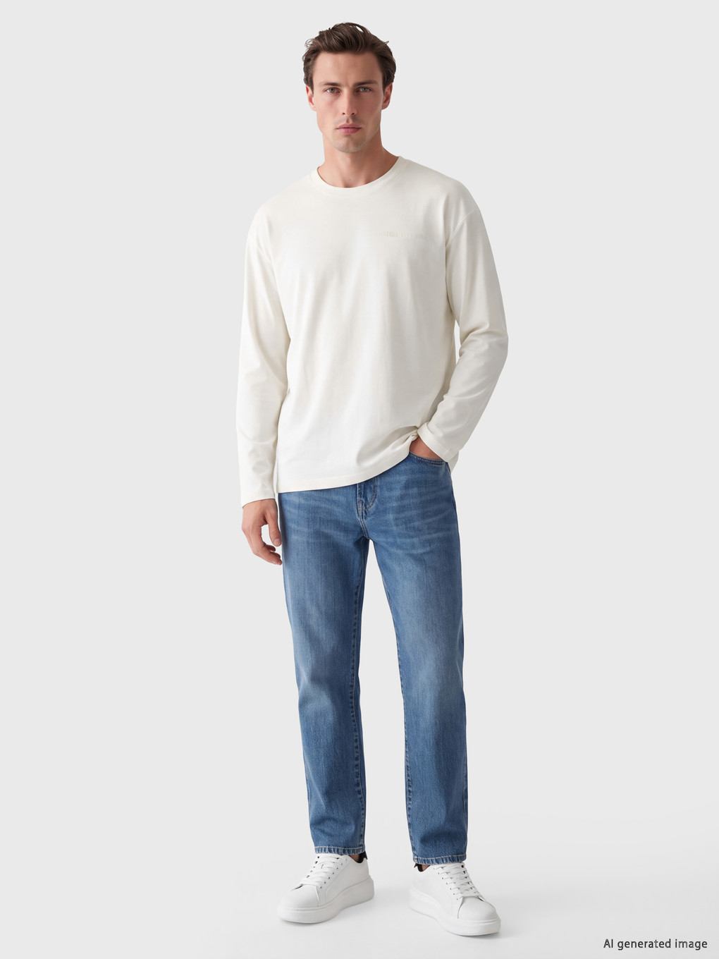 Crew Neck Embroidered Men's Sweatshirt-1