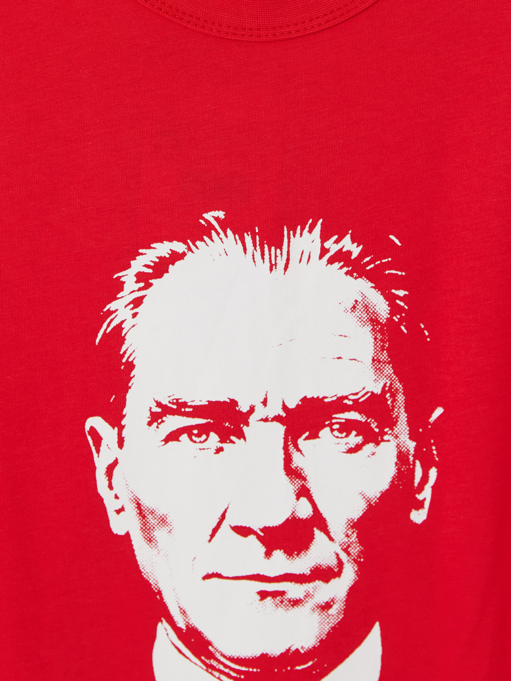 Kırmızı Atatürk Baskılı Erkek Çocuk Tişört-1