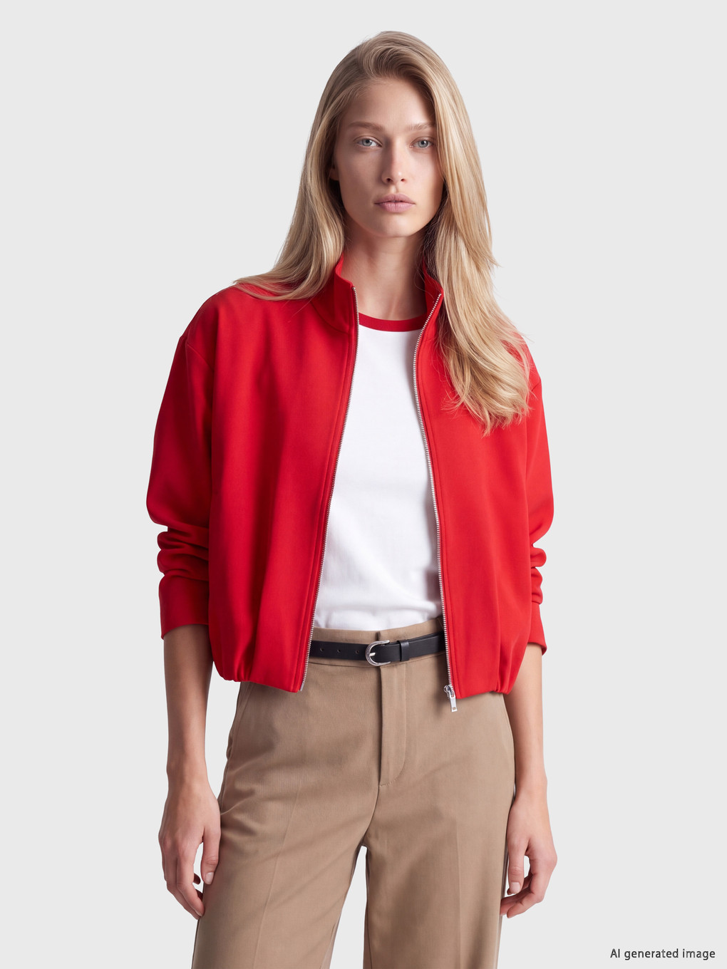 Mock Neck Bomber Jacket