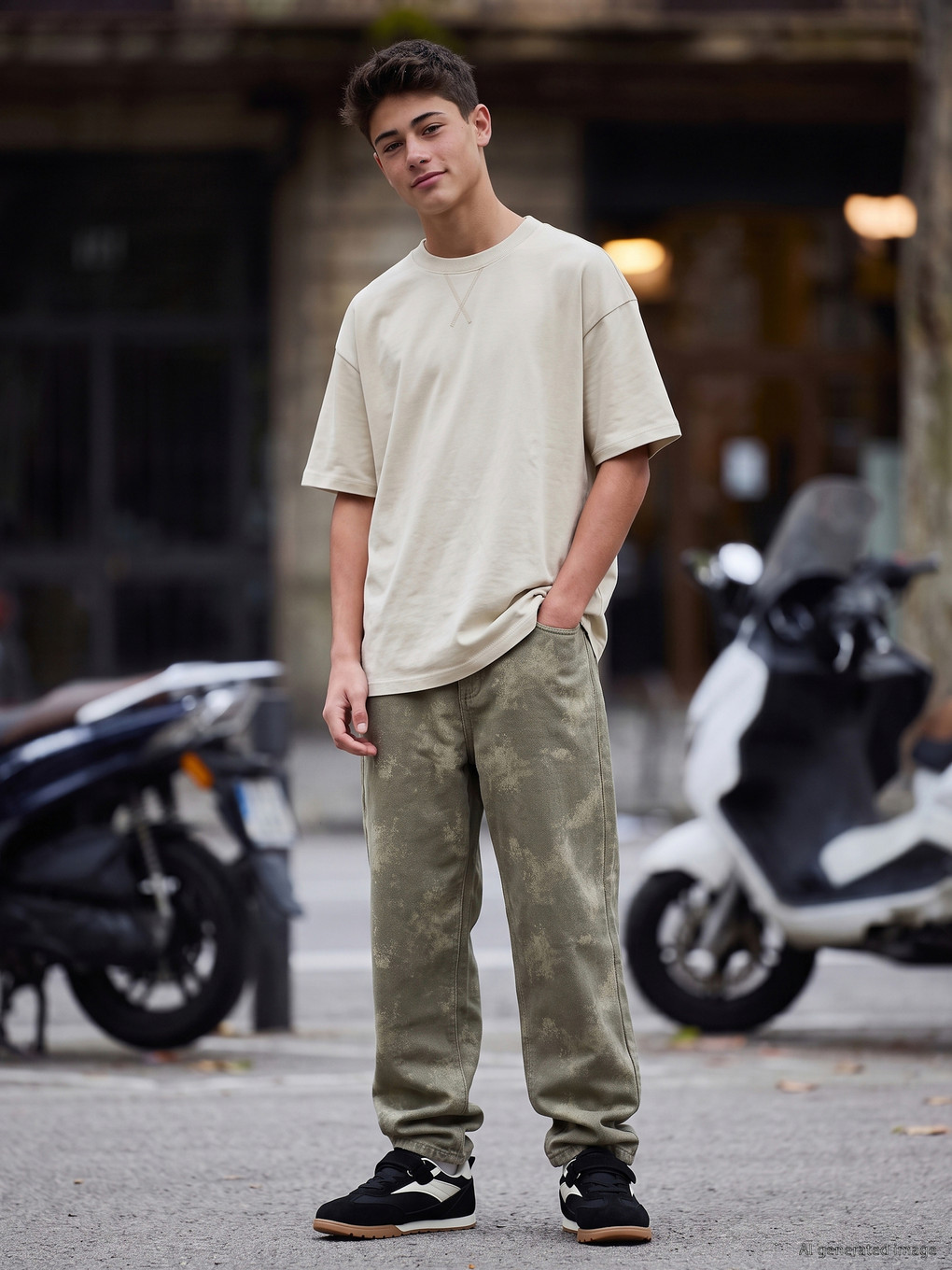 Teenage Boy Grey T-shirt-1