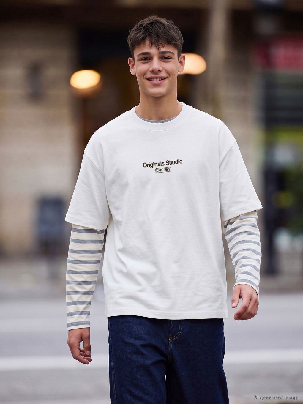 Teenage Boy White T-shirt