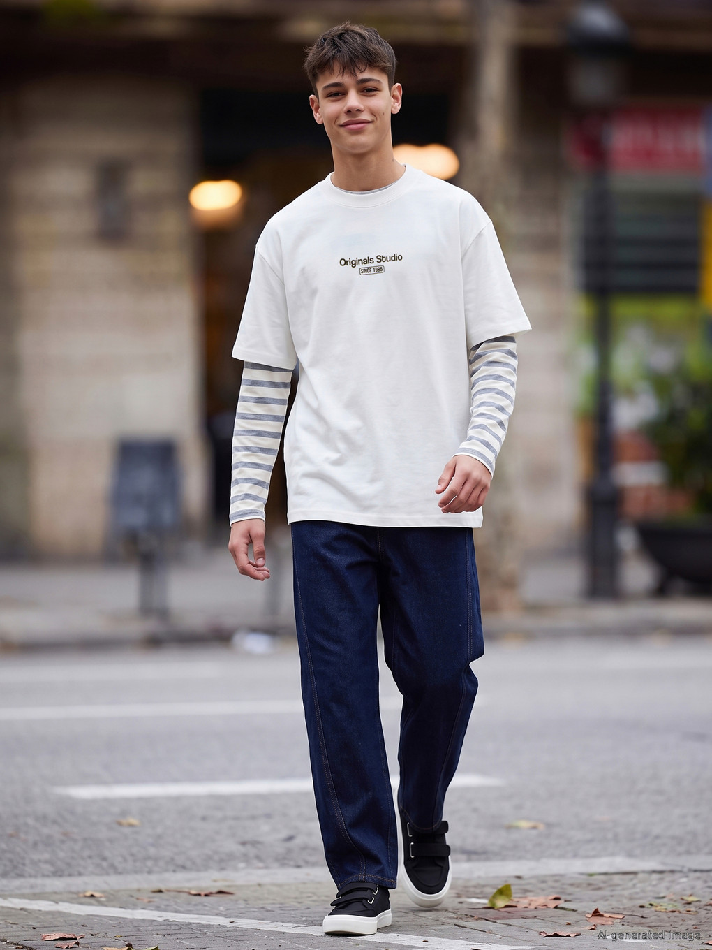Teenage Boy White T-shirt-1