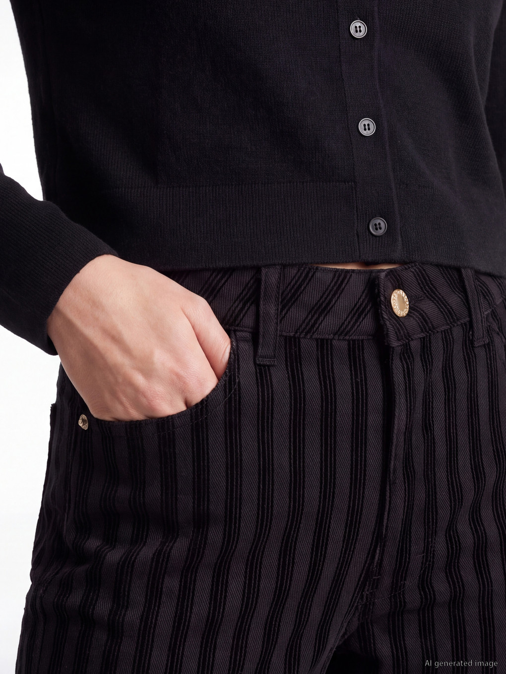Striped Straight Jeans-2