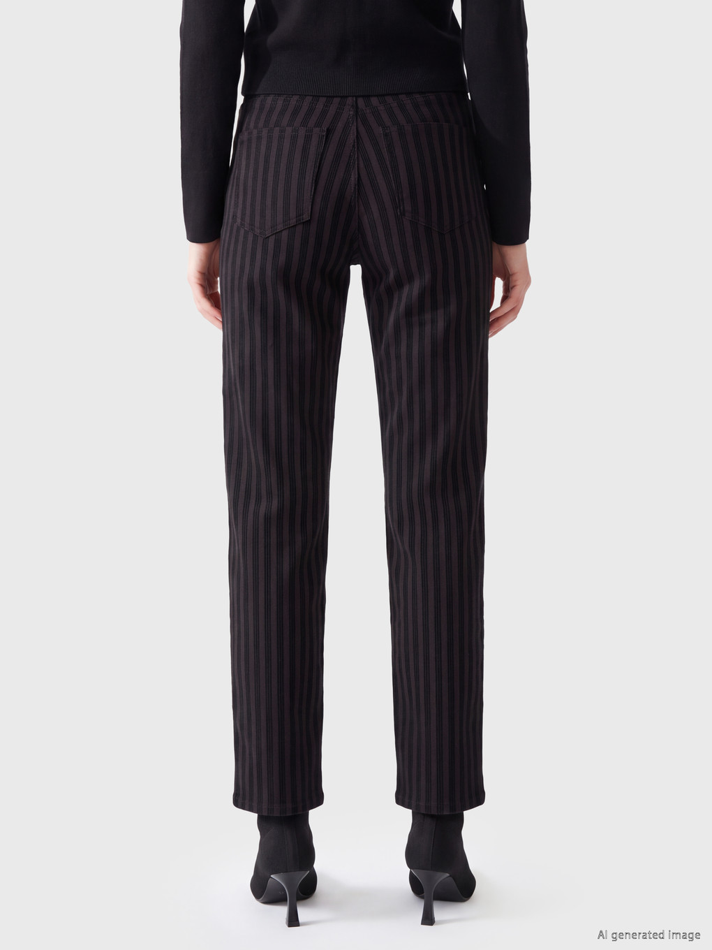 Striped Straight Jeans-3