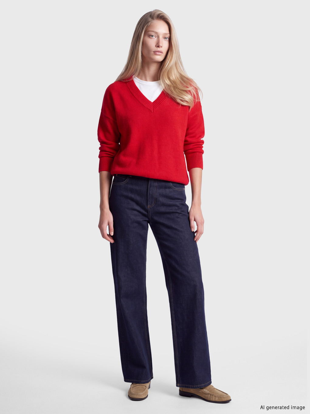 V Neck Oversize Knitwear Sweater-1