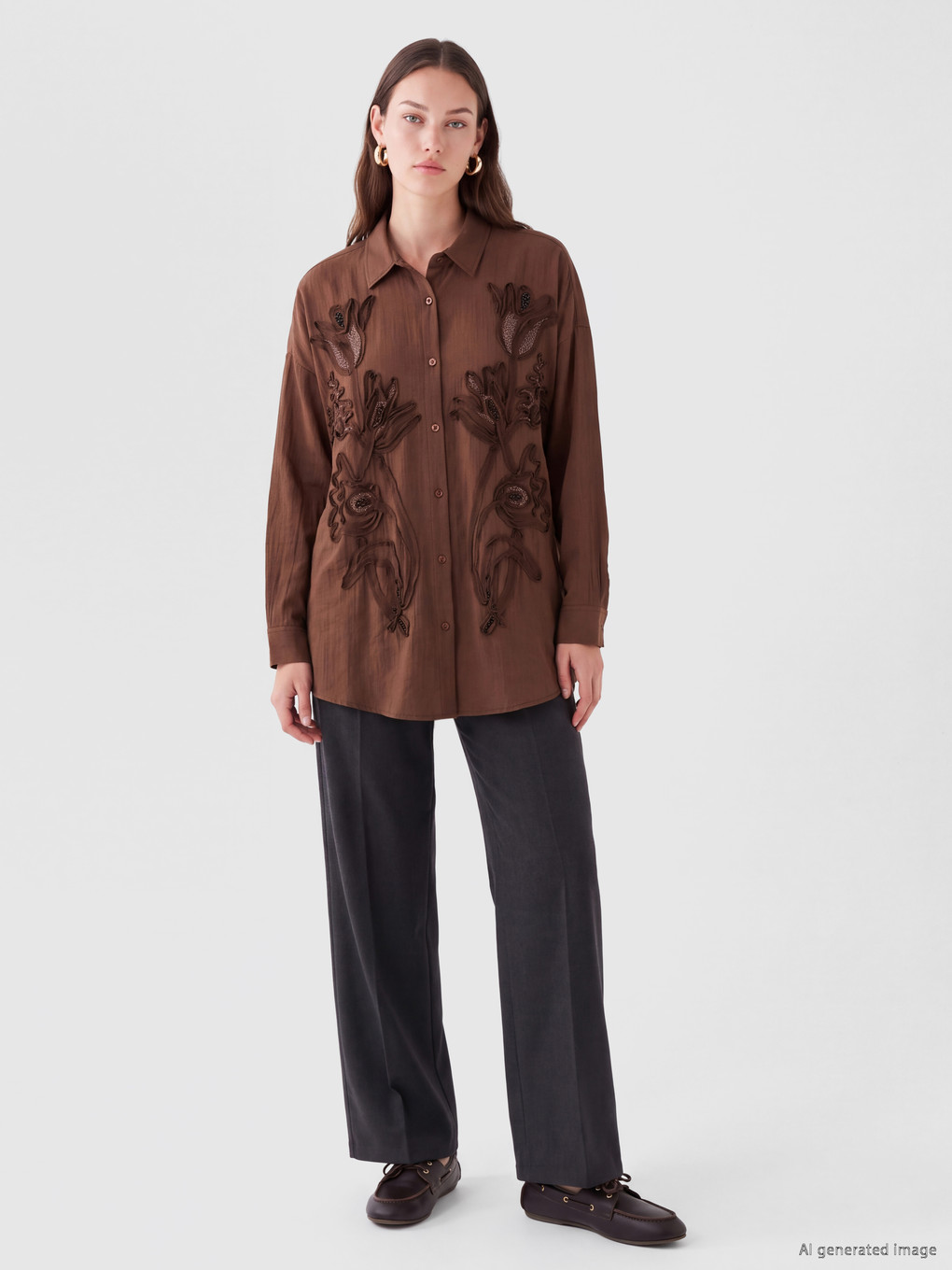 Embroidered Women's Shirt Tunic-1