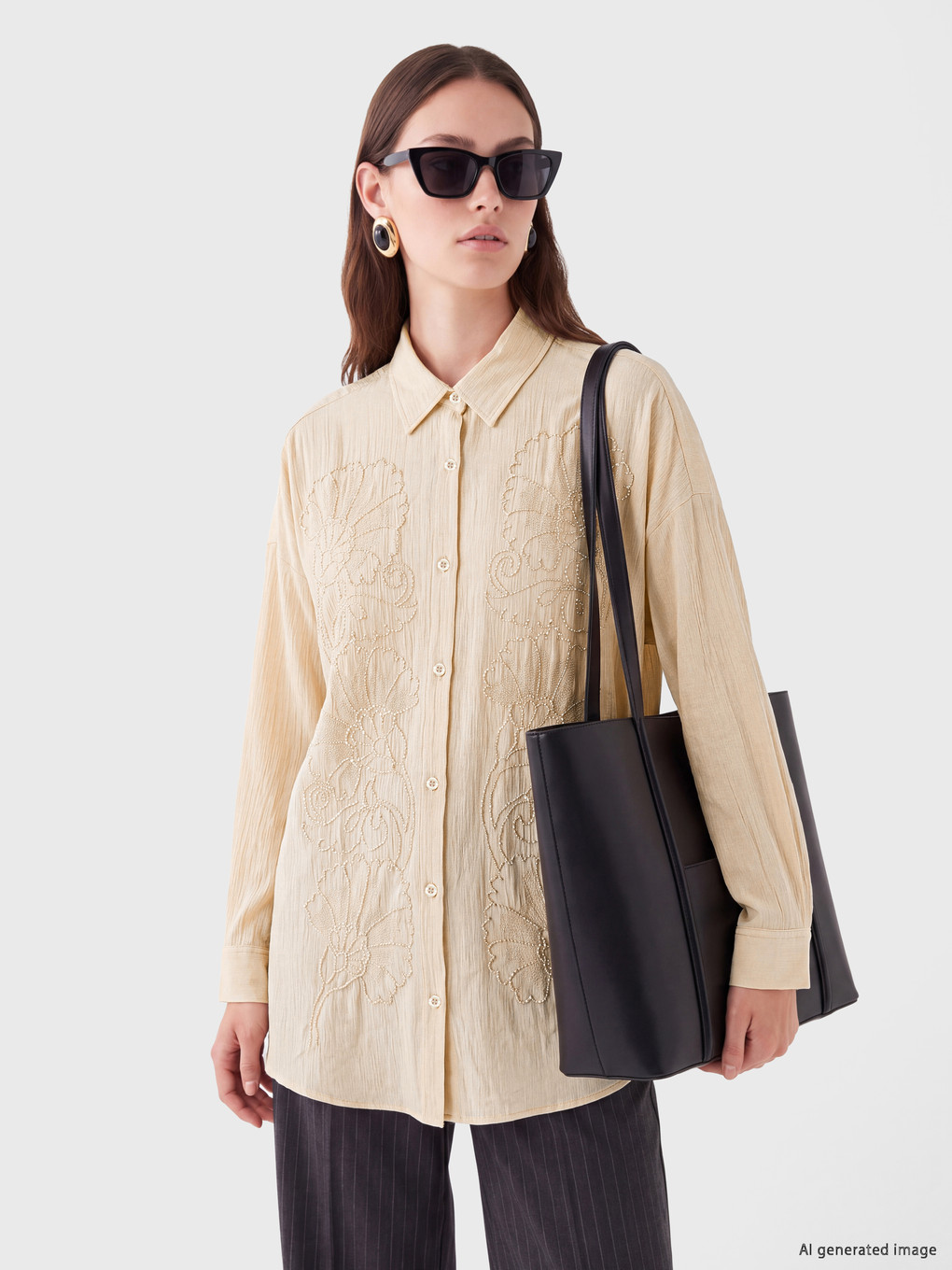 Embroidered Women's Shirt Tunic