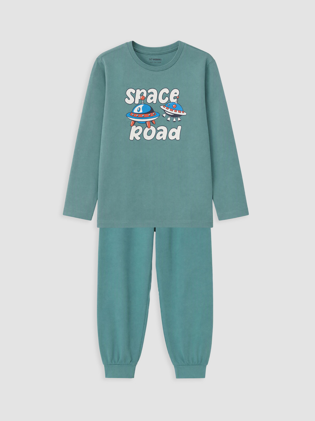 Yeşil Baskılı Erkek Çocuk Pijama Takımı