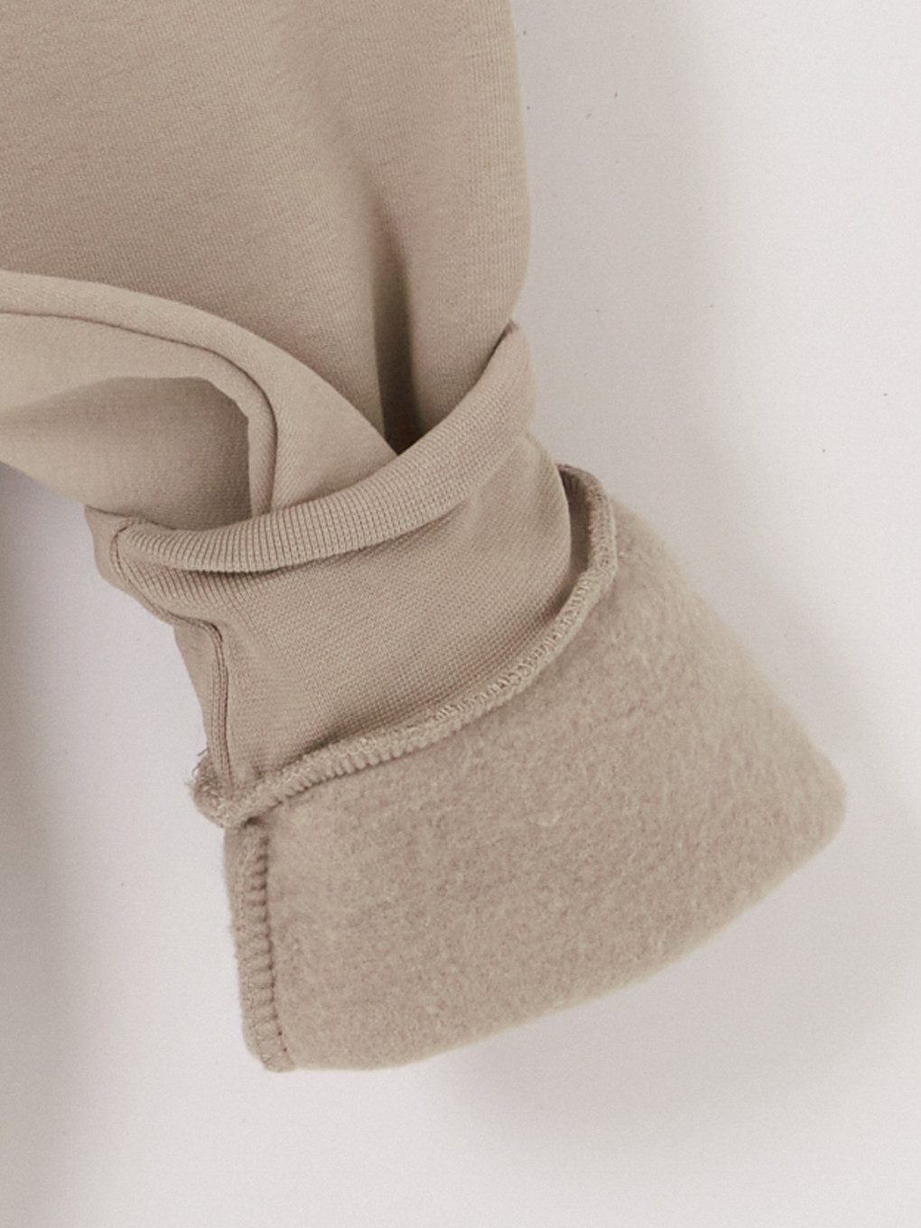 Bej Yazı Nakışlı Erkek Hoodie-8