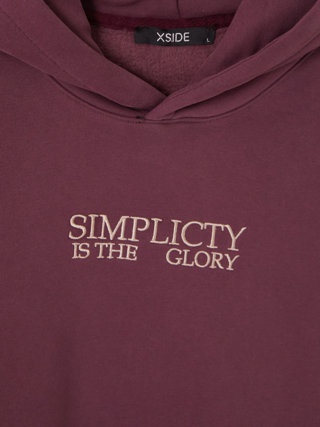 Bordo Nakışlı Erkek Hoodie-6