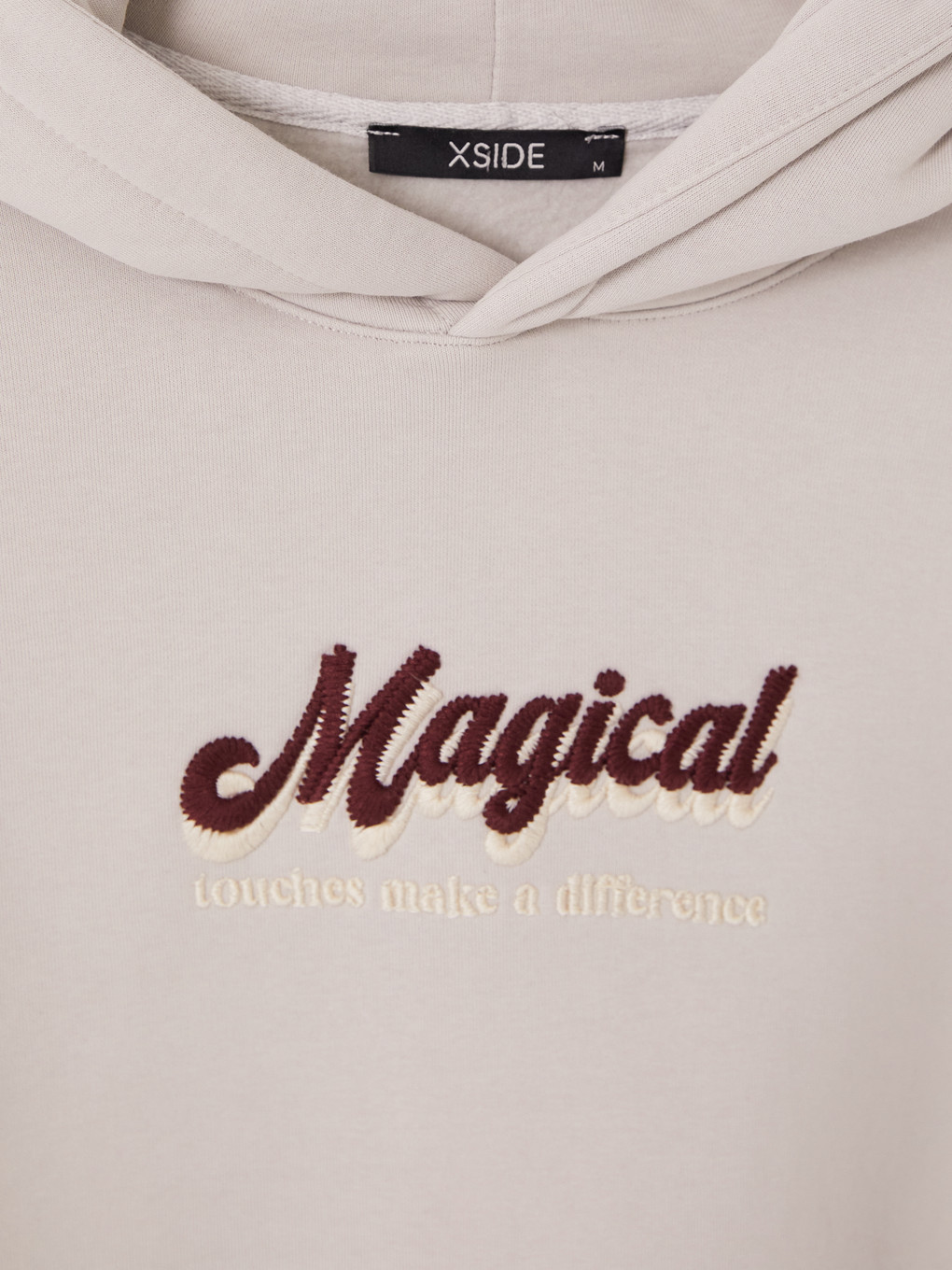Gri Nakışlı Erkek Hoodie-6