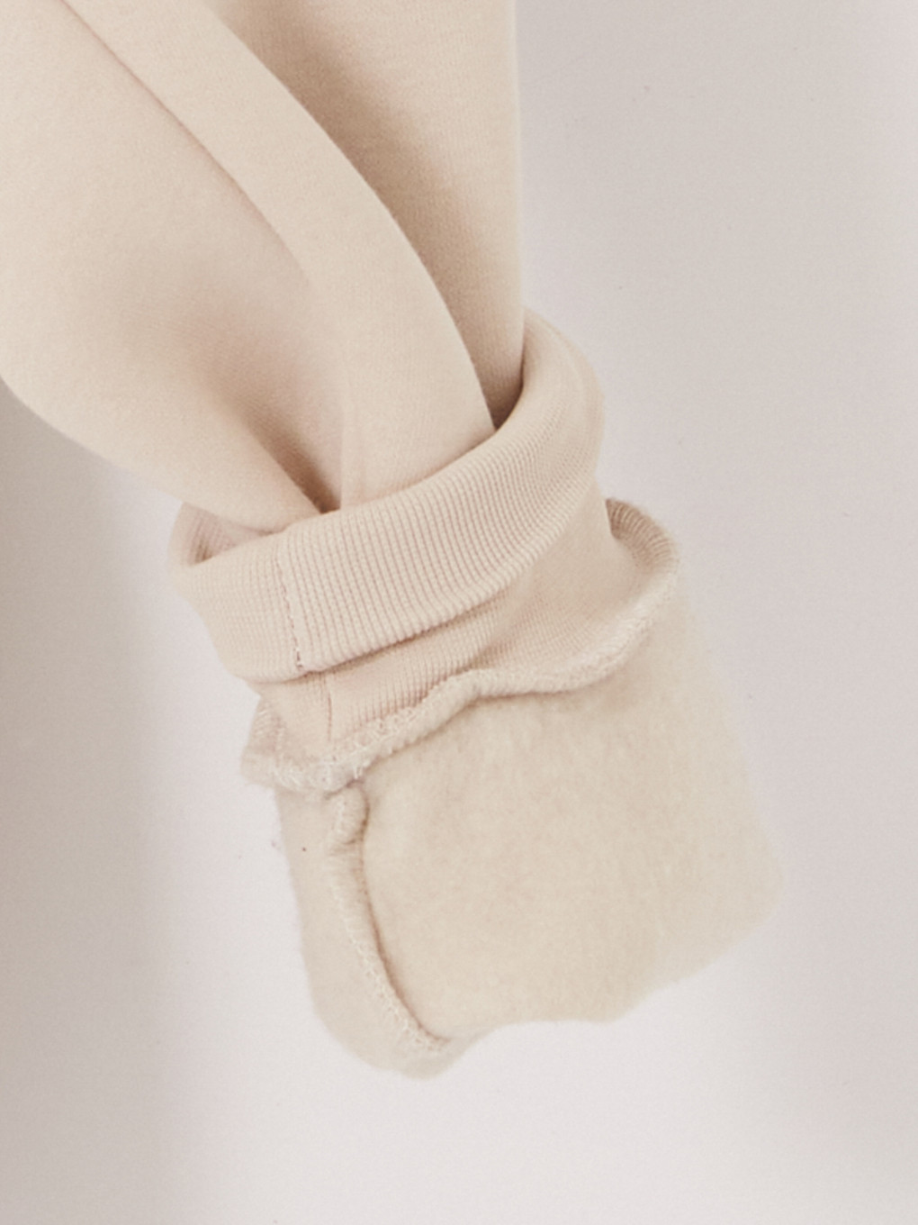 Bej Kapüşonlu Nakışlı Erkek Hoodie-8