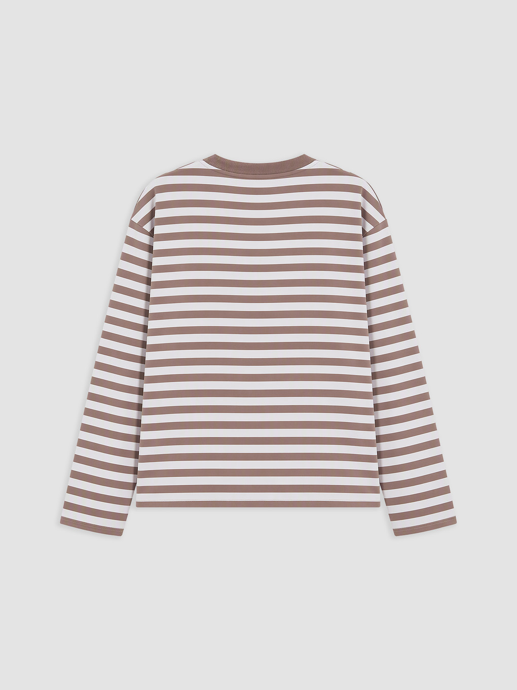 Kahverengi Çizgili Kadın Sweatshirt Tunik-2