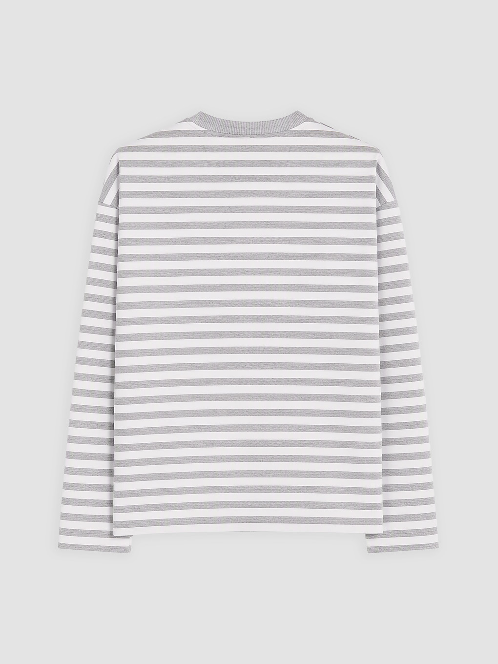 Gri Çizgili Kadın Sweatshirt Tunik-1