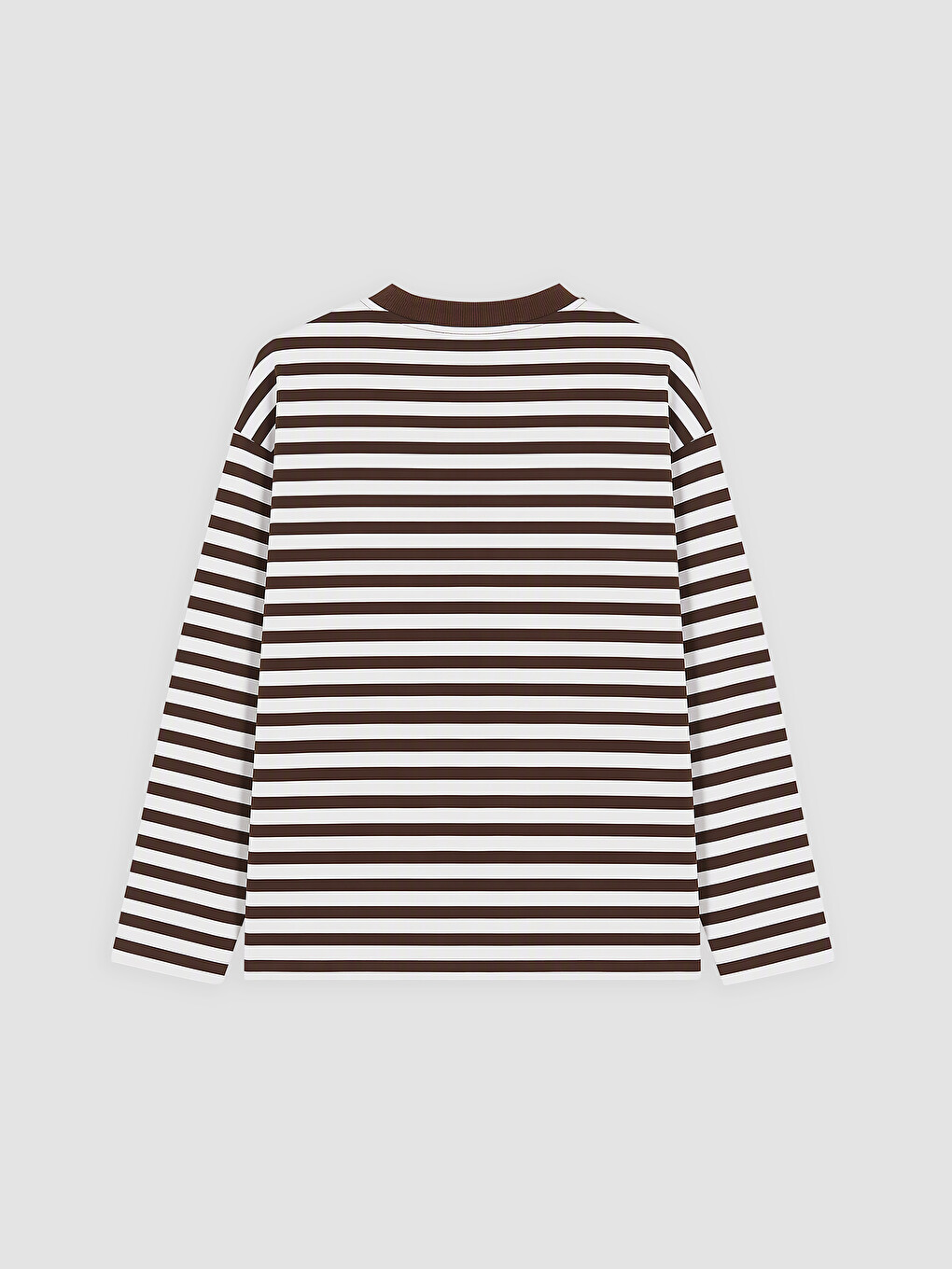 Kahverengi Çizgili Kadın Sweatshirt Tunik-1