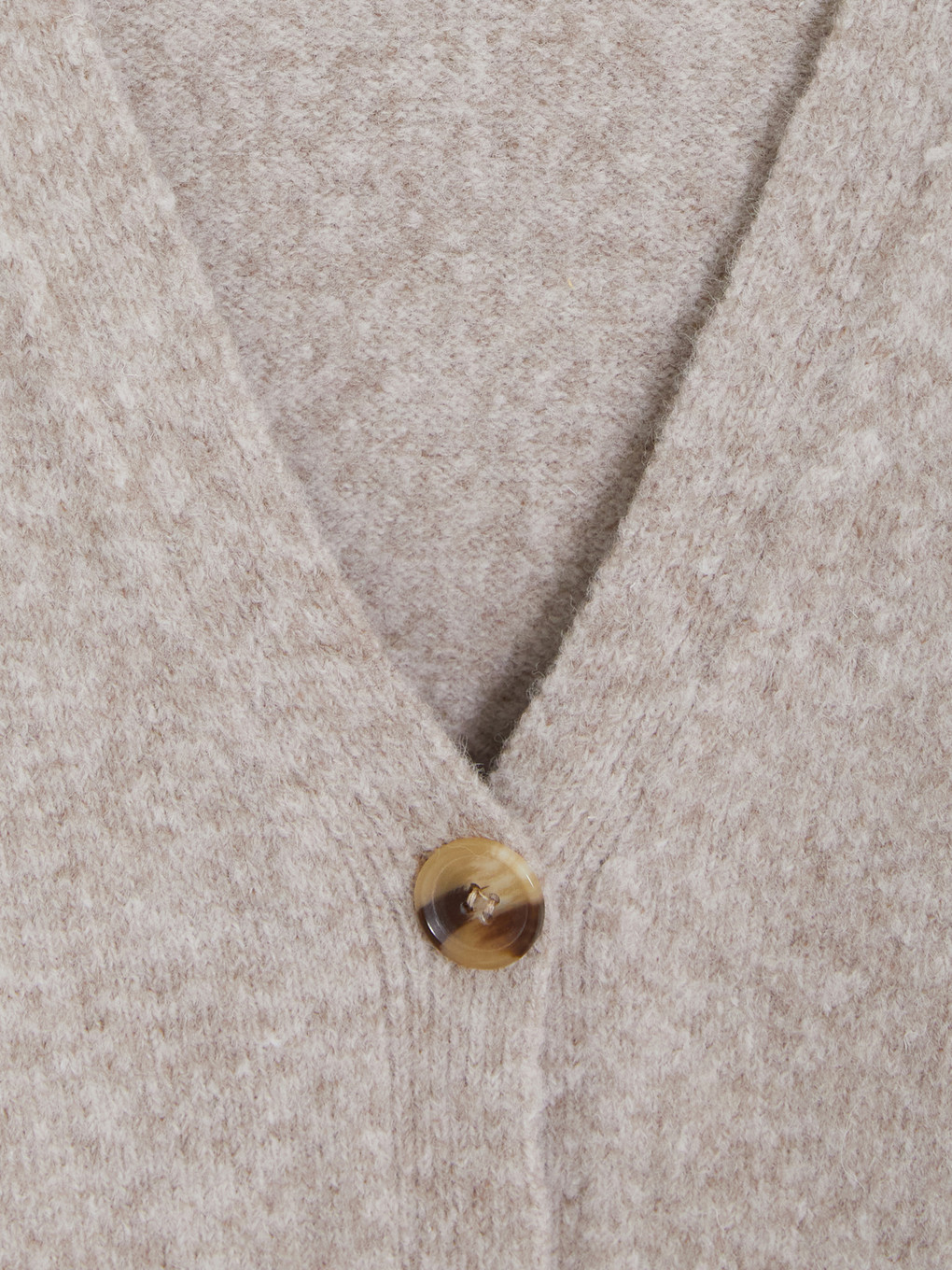 Bej Dantelli Yün Karışımlı Triko Hırka-5