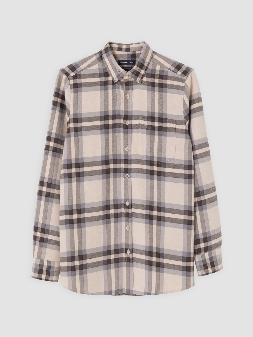 Regular Fit Plaid Gabardine Shirt-4
