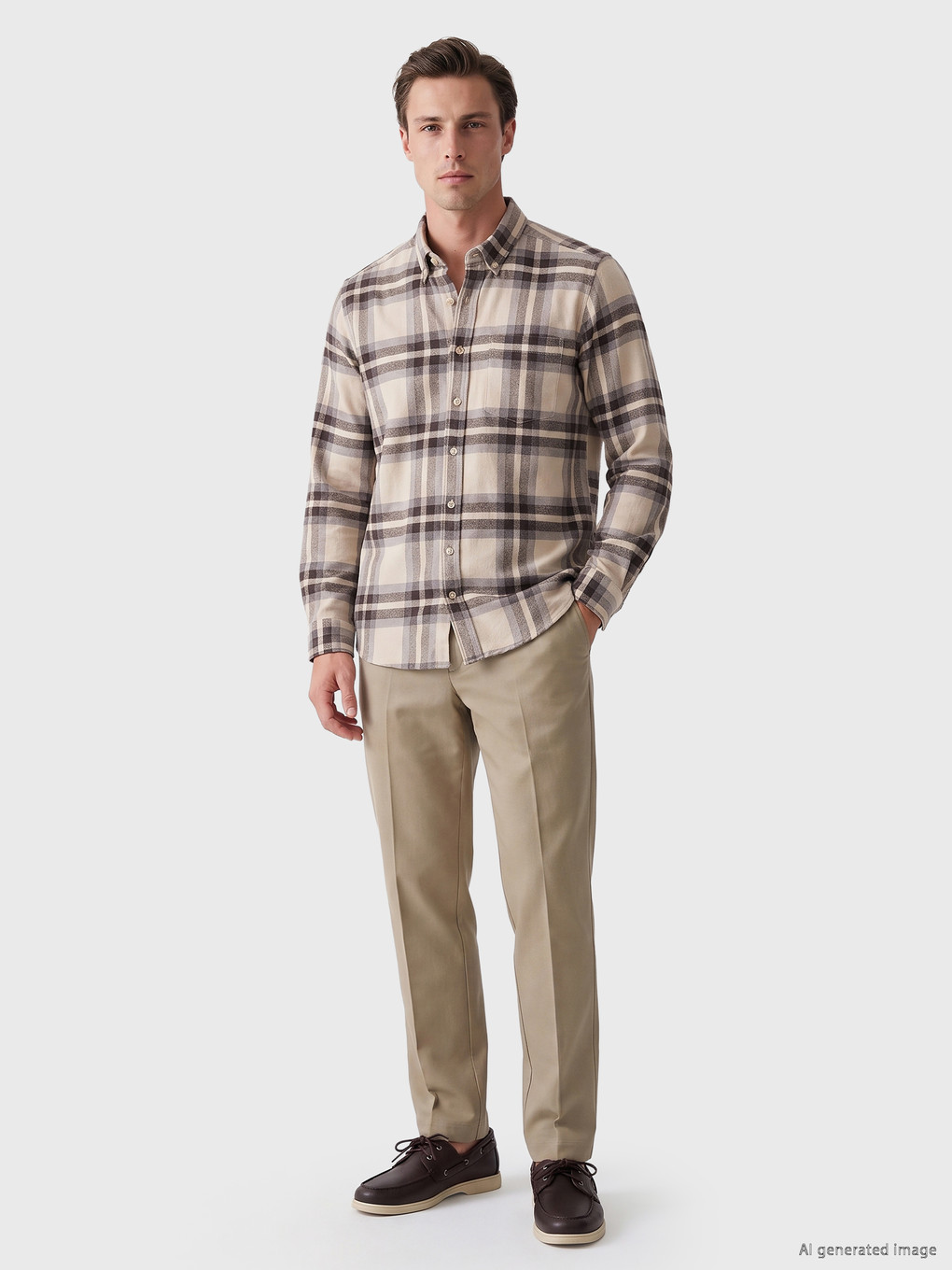 Regular Fit Plaid Gabardine Shirt-1