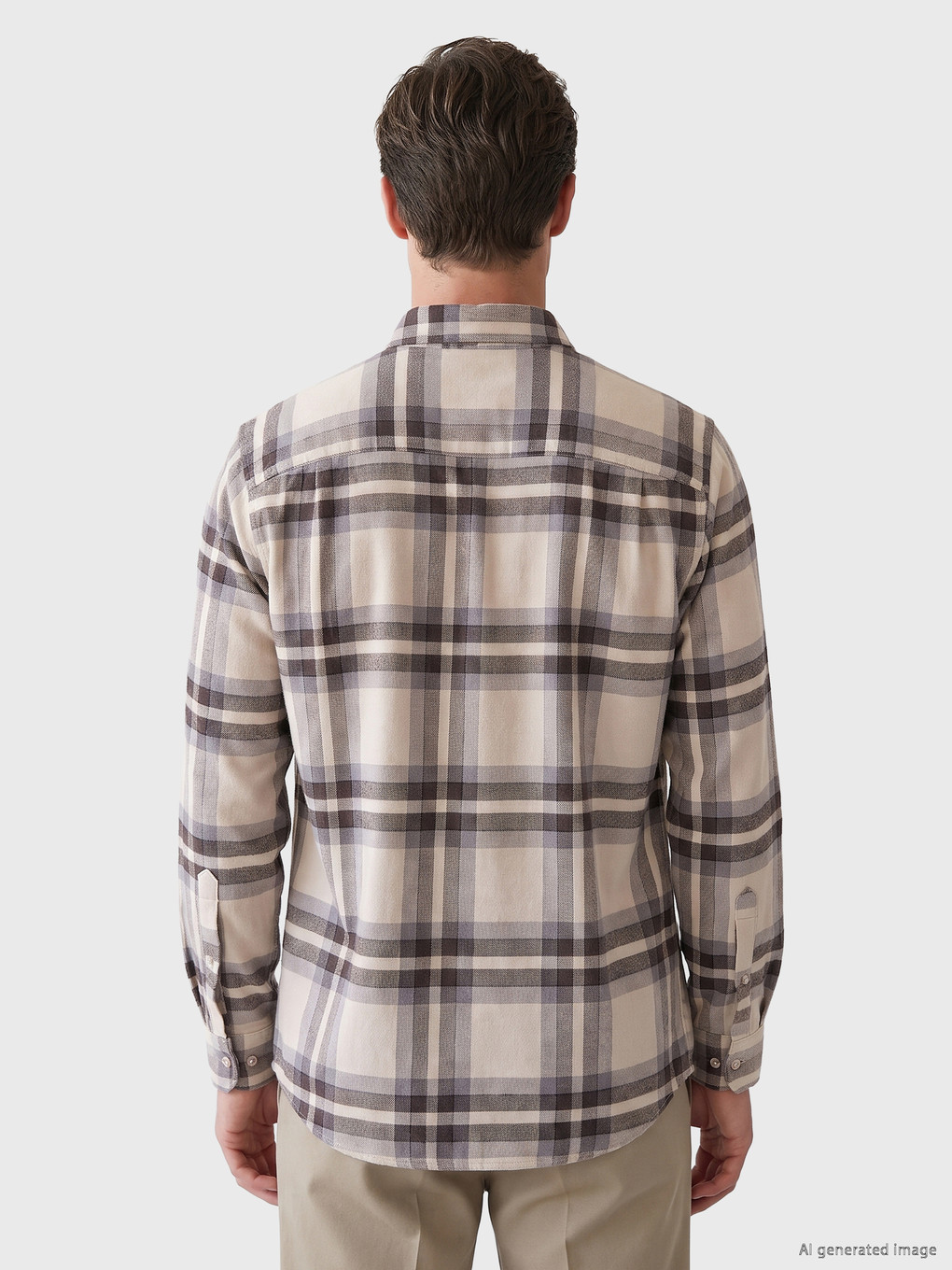 Regular Fit Plaid Gabardine Shirt-3