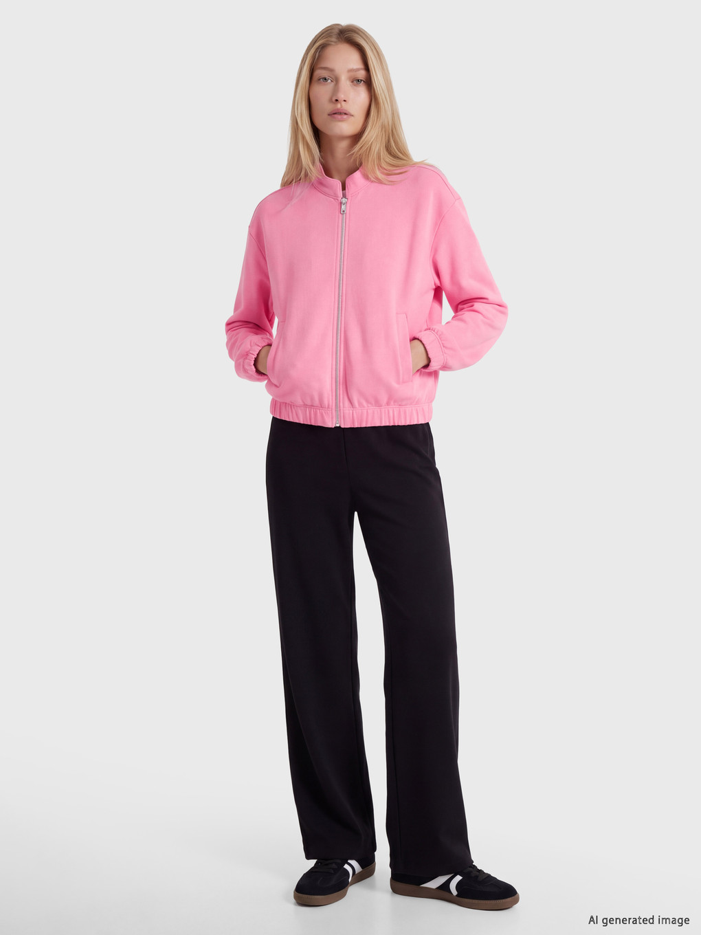 Baseball Collar Thick Zippered Sweatshirt-1