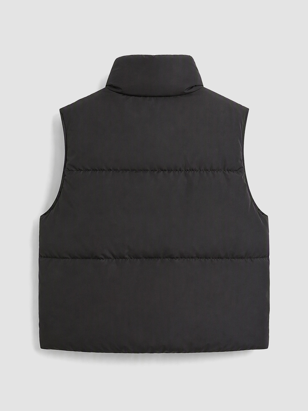 Siyah Dik Yaka Oversize Şişme Yelek-3