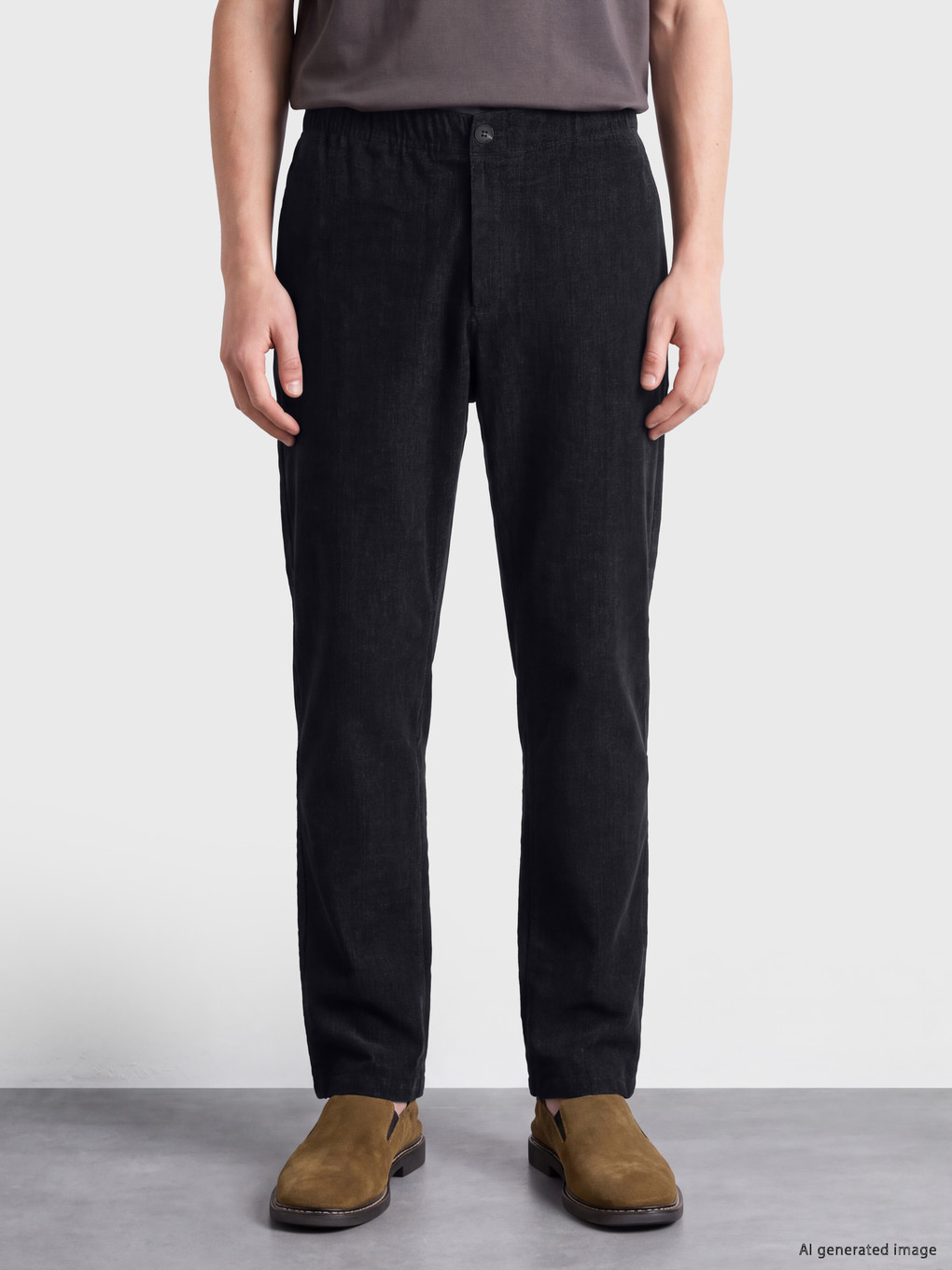 Lacivert Beli Lastikli Erkek Pantolon-1
