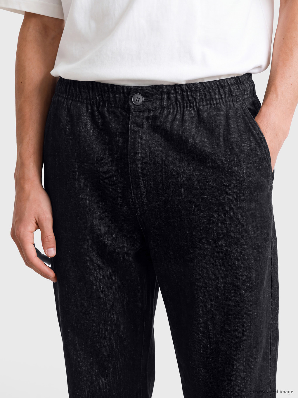 Lacivert Beli Lastikli Erkek Pantolon-2