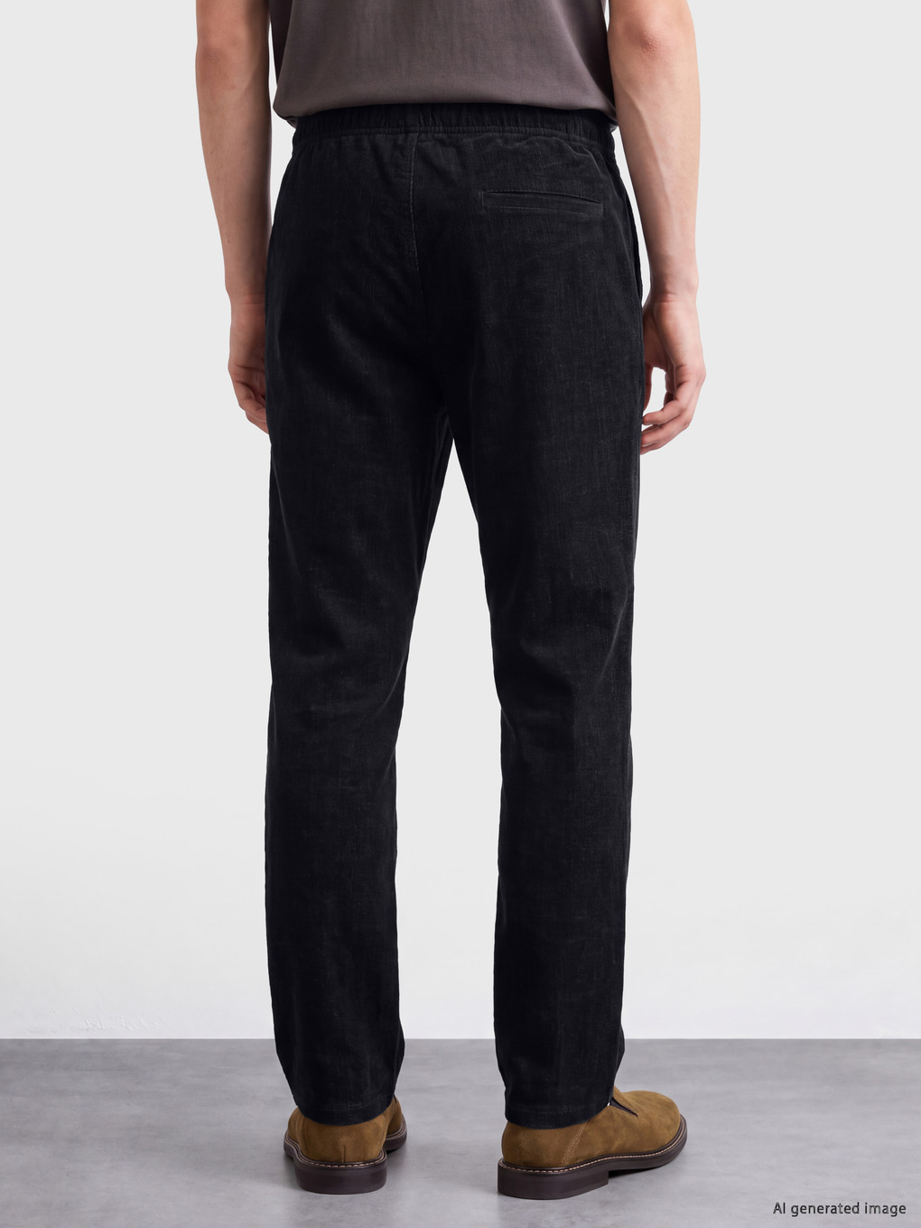 Lacivert Beli Lastikli Erkek Pantolon-3