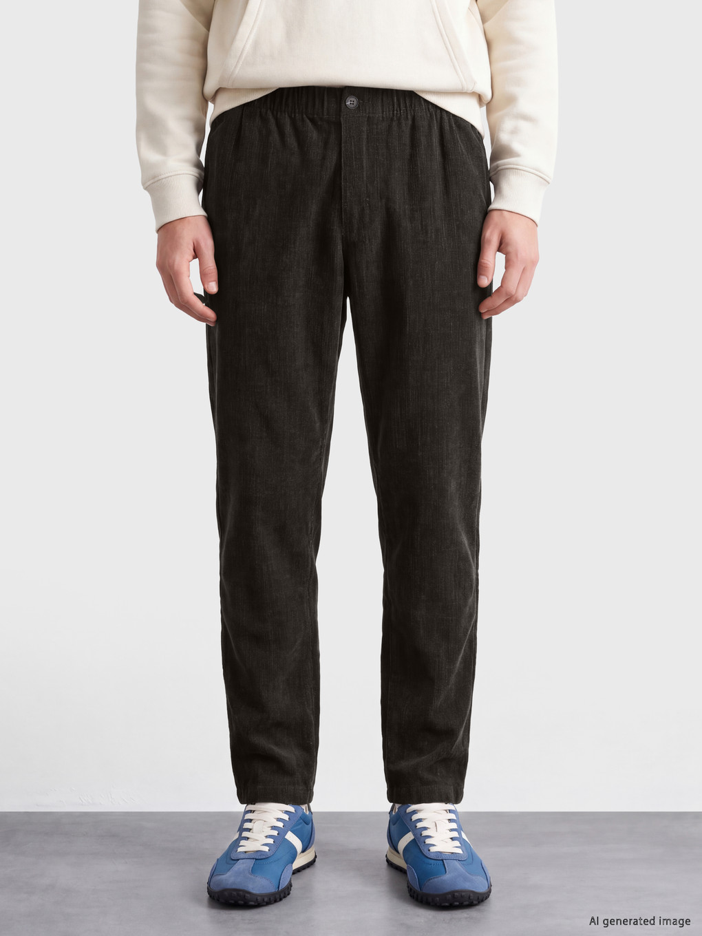 Kahverengi Beli Lastikli Erkek Pantolon-1