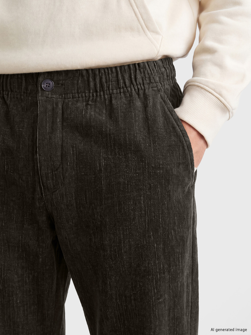 Kahverengi Beli Lastikli Erkek Pantolon-2