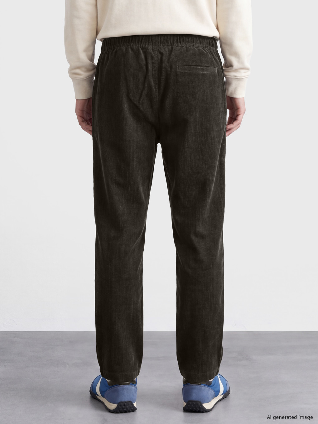 Kahverengi Beli Lastikli Erkek Pantolon-3