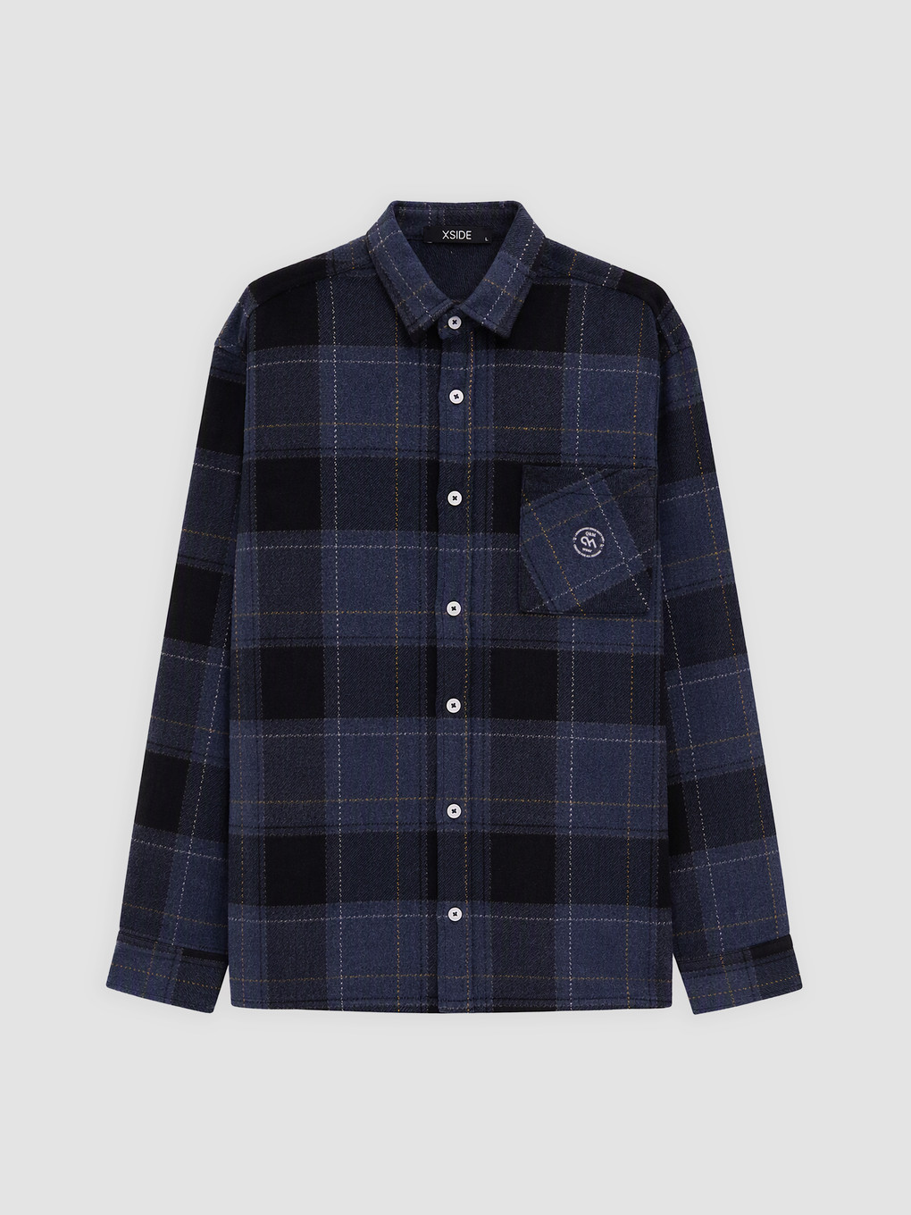 Lacivert Regular Fit Ekose Oduncu Gömlek
